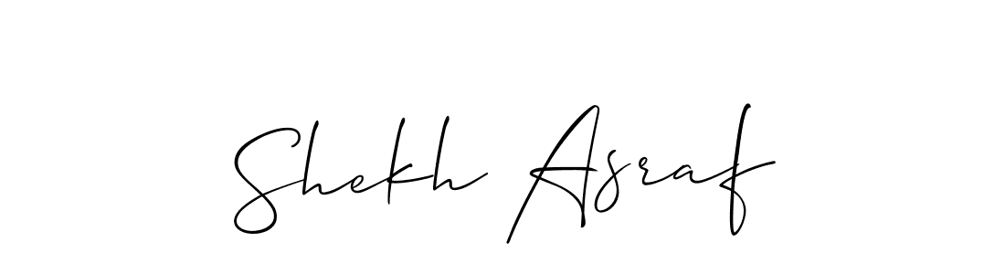 Design your own signature with our free online signature maker. With this signature software, you can create a handwritten (Allison_Script) signature for name Shekh Asraf. Shekh Asraf signature style 2 images and pictures png