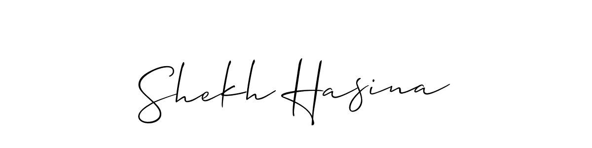 Use a signature maker to create a handwritten signature online. With this signature software, you can design (Allison_Script) your own signature for name Shekh Hasina. Shekh Hasina signature style 2 images and pictures png