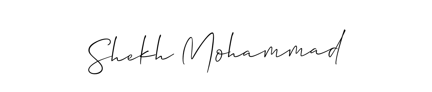 The best way (Allison_Script) to make a short signature is to pick only two or three words in your name. The name Shekh Mohammad include a total of six letters. For converting this name. Shekh Mohammad signature style 2 images and pictures png