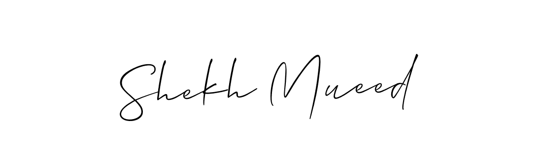 How to make Shekh Mueed name signature. Use Allison_Script style for creating short signs online. This is the latest handwritten sign. Shekh Mueed signature style 2 images and pictures png