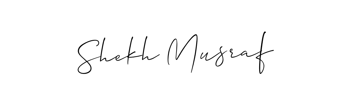 Design your own signature with our free online signature maker. With this signature software, you can create a handwritten (Allison_Script) signature for name Shekh Musraf. Shekh Musraf signature style 2 images and pictures png