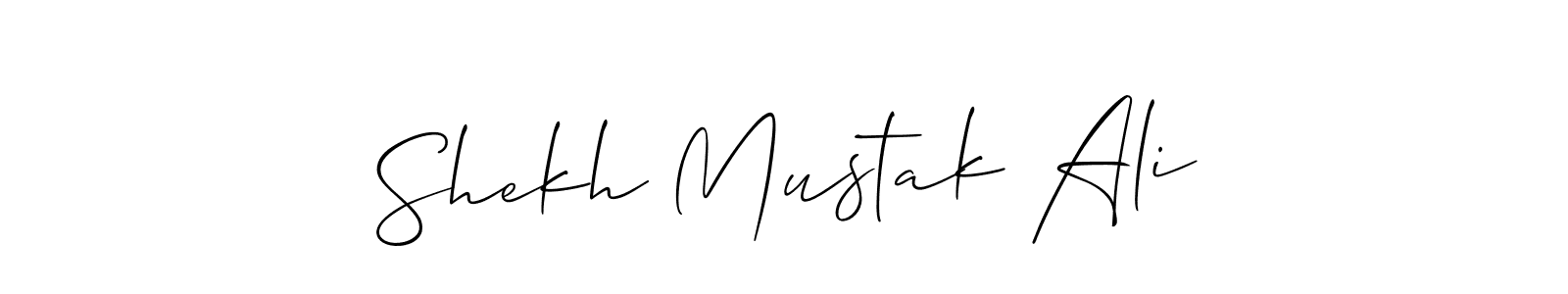 Shekh Mustak Ali stylish signature style. Best Handwritten Sign (Allison_Script) for my name. Handwritten Signature Collection Ideas for my name Shekh Mustak Ali. Shekh Mustak Ali signature style 2 images and pictures png