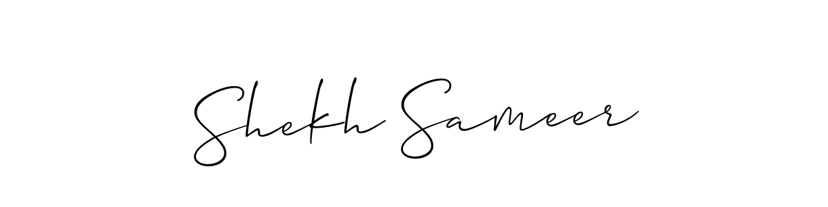 How to make Shekh Sameer name signature. Use Allison_Script style for creating short signs online. This is the latest handwritten sign. Shekh Sameer signature style 2 images and pictures png