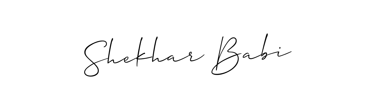 if you are searching for the best signature style for your name Shekhar Babi. so please give up your signature search. here we have designed multiple signature styles  using Allison_Script. Shekhar Babi signature style 2 images and pictures png