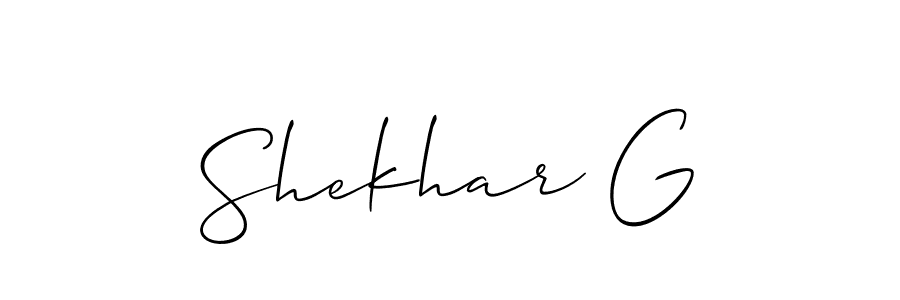 Also You can easily find your signature by using the search form. We will create Shekhar G name handwritten signature images for you free of cost using Allison_Script sign style. Shekhar G signature style 2 images and pictures png