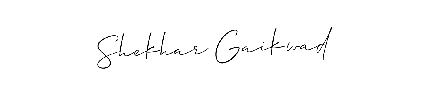 Allison_Script is a professional signature style that is perfect for those who want to add a touch of class to their signature. It is also a great choice for those who want to make their signature more unique. Get Shekhar Gaikwad name to fancy signature for free. Shekhar Gaikwad signature style 2 images and pictures png