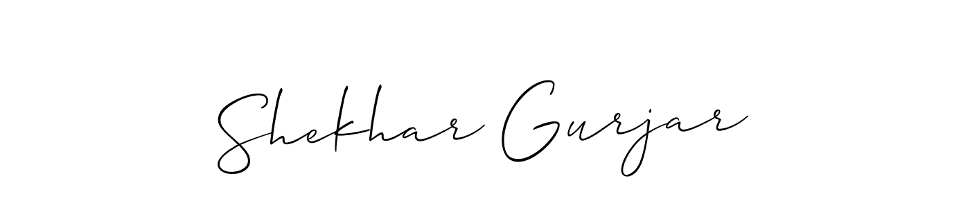 Design your own signature with our free online signature maker. With this signature software, you can create a handwritten (Allison_Script) signature for name Shekhar Gurjar. Shekhar Gurjar signature style 2 images and pictures png