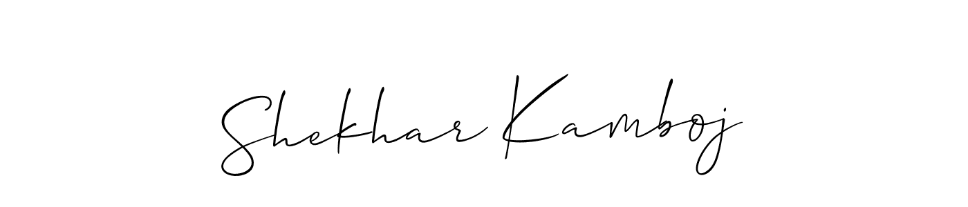 Use a signature maker to create a handwritten signature online. With this signature software, you can design (Allison_Script) your own signature for name Shekhar Kamboj. Shekhar Kamboj signature style 2 images and pictures png