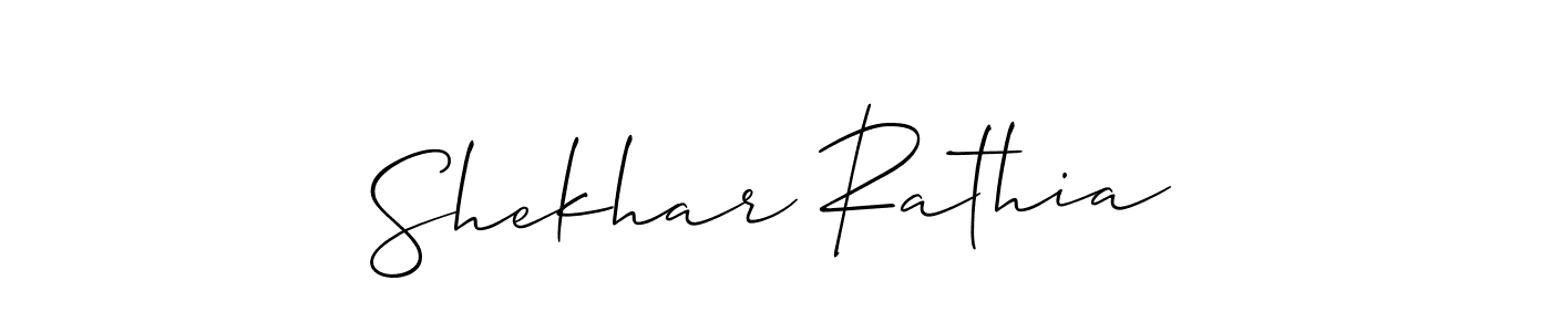 The best way (Allison_Script) to make a short signature is to pick only two or three words in your name. The name Shekhar Rathia include a total of six letters. For converting this name. Shekhar Rathia signature style 2 images and pictures png