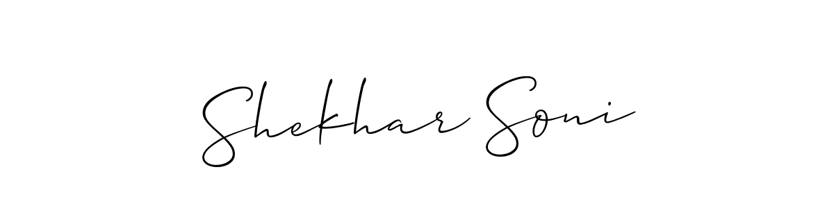 The best way (Allison_Script) to make a short signature is to pick only two or three words in your name. The name Shekhar Soni include a total of six letters. For converting this name. Shekhar Soni signature style 2 images and pictures png