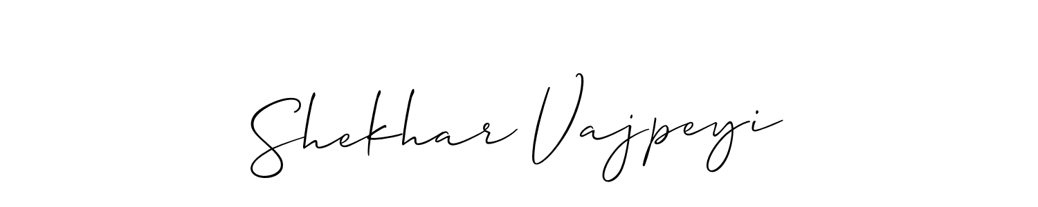 The best way (Allison_Script) to make a short signature is to pick only two or three words in your name. The name Shekhar Vajpeyi include a total of six letters. For converting this name. Shekhar Vajpeyi signature style 2 images and pictures png