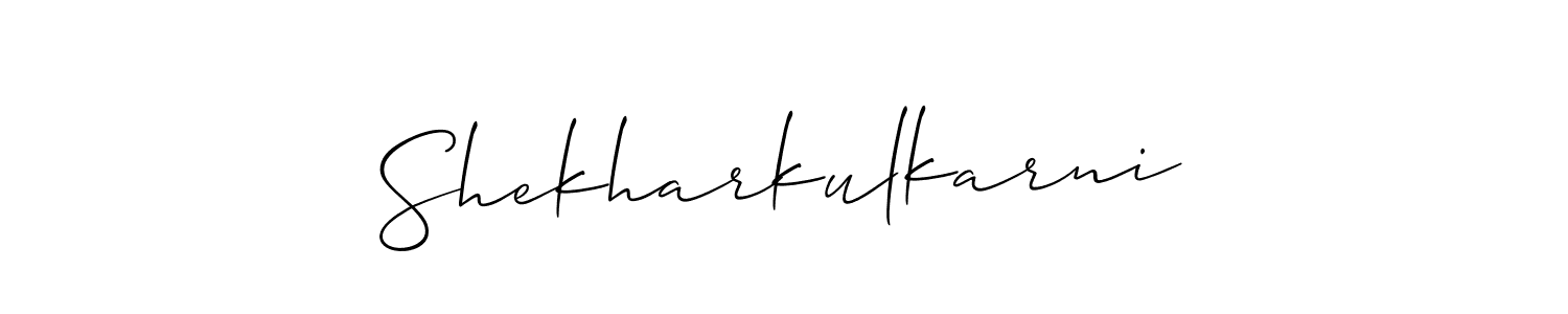 You should practise on your own different ways (Allison_Script) to write your name (Shekharkulkarni) in signature. don't let someone else do it for you. Shekharkulkarni signature style 2 images and pictures png