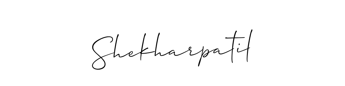 How to Draw Shekharpatil signature style? Allison_Script is a latest design signature styles for name Shekharpatil. Shekharpatil signature style 2 images and pictures png