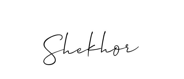 The best way (Allison_Script) to make a short signature is to pick only two or three words in your name. The name Shekhor include a total of six letters. For converting this name. Shekhor signature style 2 images and pictures png