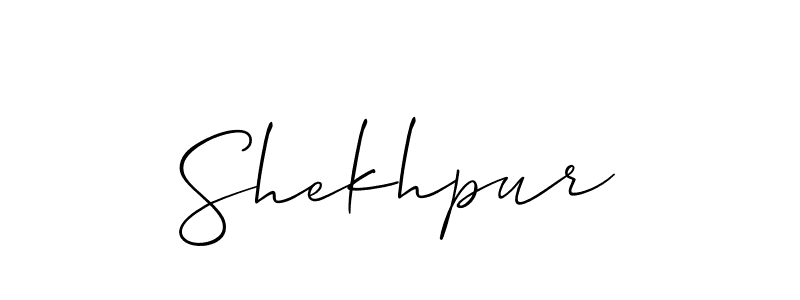 Design your own signature with our free online signature maker. With this signature software, you can create a handwritten (Allison_Script) signature for name Shekhpur. Shekhpur signature style 2 images and pictures png