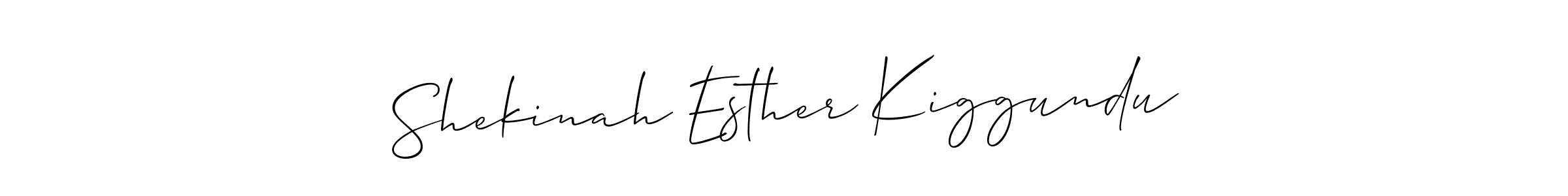 Allison_Script is a professional signature style that is perfect for those who want to add a touch of class to their signature. It is also a great choice for those who want to make their signature more unique. Get Shekinah Esther Kiggundu name to fancy signature for free. Shekinah Esther Kiggundu signature style 2 images and pictures png
