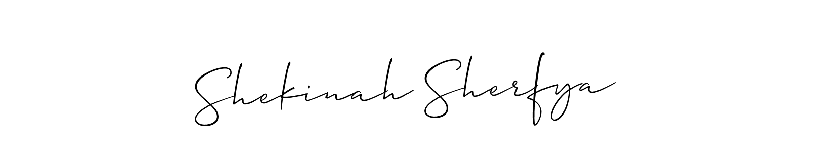 Similarly Allison_Script is the best handwritten signature design. Signature creator online .You can use it as an online autograph creator for name Shekinah Sherfya. Shekinah Sherfya signature style 2 images and pictures png