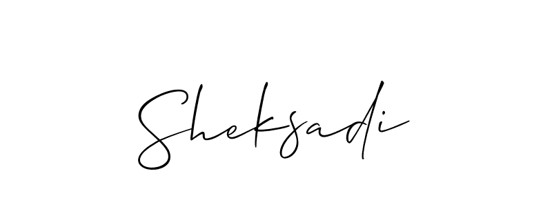 It looks lik you need a new signature style for name Sheksadi. Design unique handwritten (Allison_Script) signature with our free signature maker in just a few clicks. Sheksadi signature style 2 images and pictures png