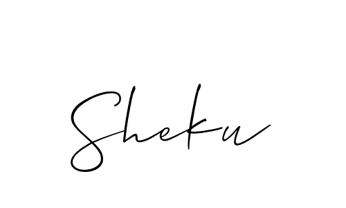 Make a beautiful signature design for name Sheku. With this signature (Allison_Script) style, you can create a handwritten signature for free. Sheku signature style 2 images and pictures png