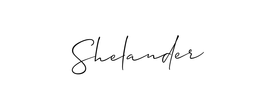 How to make Shelander name signature. Use Allison_Script style for creating short signs online. This is the latest handwritten sign. Shelander signature style 2 images and pictures png