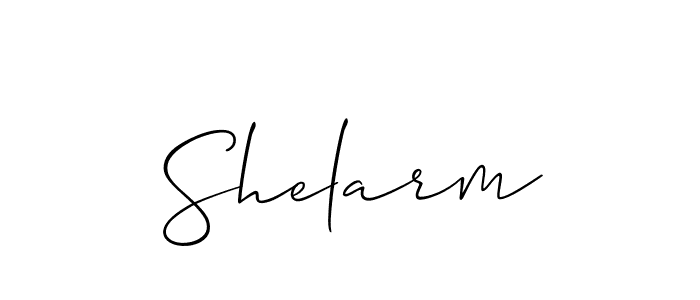 It looks lik you need a new signature style for name Shelarm. Design unique handwritten (Allison_Script) signature with our free signature maker in just a few clicks. Shelarm signature style 2 images and pictures png