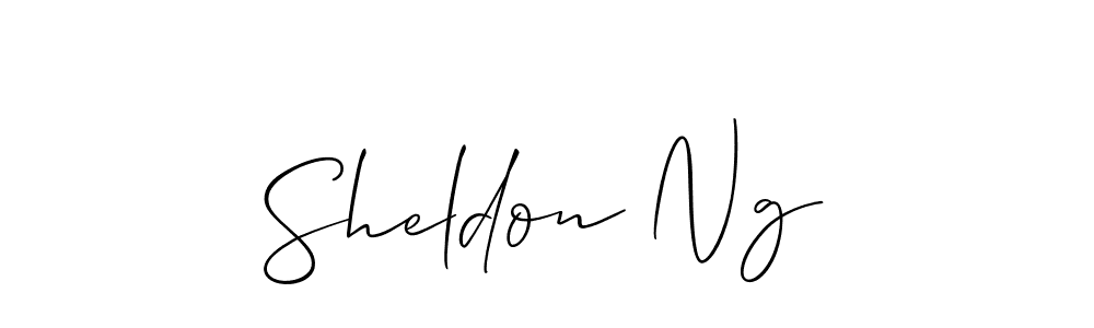 Also we have Sheldon Ng name is the best signature style. Create professional handwritten signature collection using Allison_Script autograph style. Sheldon Ng signature style 2 images and pictures png