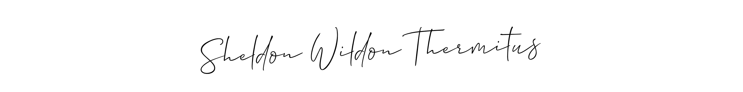 Create a beautiful signature design for name Sheldon Wildon Thermitus. With this signature (Allison_Script) fonts, you can make a handwritten signature for free. Sheldon Wildon Thermitus signature style 2 images and pictures png