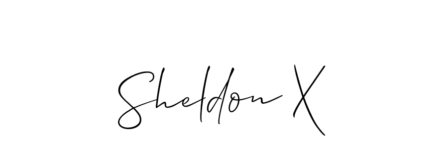 Allison_Script is a professional signature style that is perfect for those who want to add a touch of class to their signature. It is also a great choice for those who want to make their signature more unique. Get Sheldon X name to fancy signature for free. Sheldon X signature style 2 images and pictures png