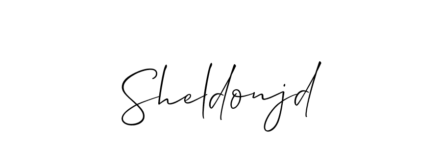 How to make Sheldonjd signature? Allison_Script is a professional autograph style. Create handwritten signature for Sheldonjd name. Sheldonjd signature style 2 images and pictures png