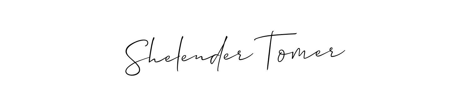 You should practise on your own different ways (Allison_Script) to write your name (Shelender Tomer) in signature. don't let someone else do it for you. Shelender Tomer signature style 2 images and pictures png