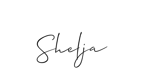 Use a signature maker to create a handwritten signature online. With this signature software, you can design (Allison_Script) your own signature for name Shelja. Shelja signature style 2 images and pictures png