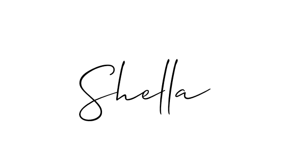 Create a beautiful signature design for name Shella. With this signature (Allison_Script) fonts, you can make a handwritten signature for free. Shella signature style 2 images and pictures png