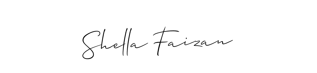 Allison_Script is a professional signature style that is perfect for those who want to add a touch of class to their signature. It is also a great choice for those who want to make their signature more unique. Get Shella Faizan name to fancy signature for free. Shella Faizan signature style 2 images and pictures png