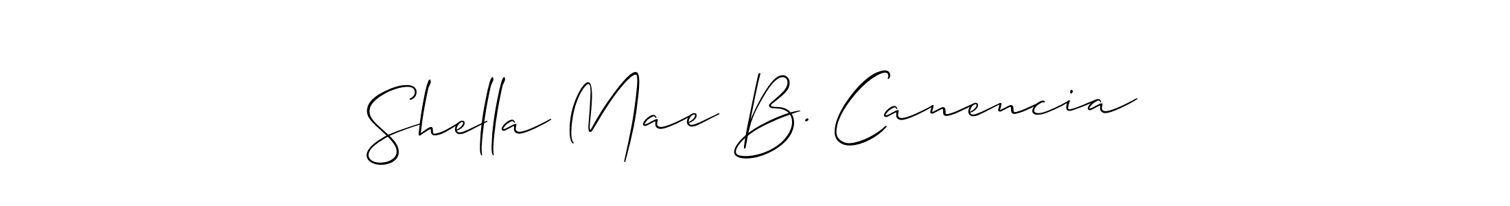 Also we have Shella Mae B. Canencia name is the best signature style. Create professional handwritten signature collection using Allison_Script autograph style. Shella Mae B. Canencia signature style 2 images and pictures png