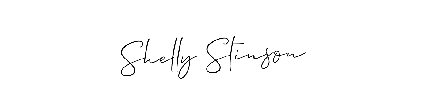 How to make Shelly Stinson name signature. Use Allison_Script style for creating short signs online. This is the latest handwritten sign. Shelly Stinson signature style 2 images and pictures png