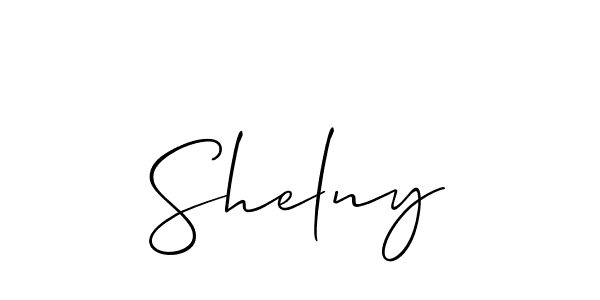 The best way (Allison_Script) to make a short signature is to pick only two or three words in your name. The name Shelny include a total of six letters. For converting this name. Shelny signature style 2 images and pictures png