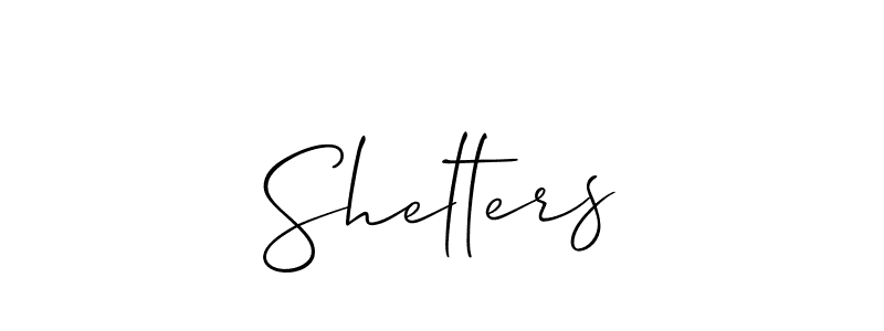Use a signature maker to create a handwritten signature online. With this signature software, you can design (Allison_Script) your own signature for name Shelters. Shelters signature style 2 images and pictures png