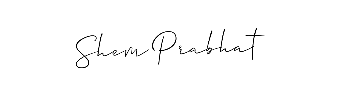 if you are searching for the best signature style for your name Shem Prabhat. so please give up your signature search. here we have designed multiple signature styles  using Allison_Script. Shem Prabhat signature style 2 images and pictures png