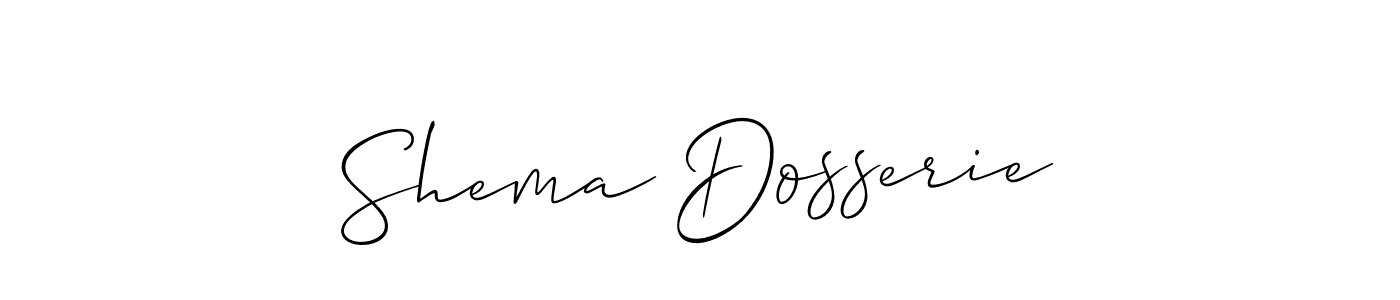 This is the best signature style for the Shema Dosserie name. Also you like these signature font (Allison_Script). Mix name signature. Shema Dosserie signature style 2 images and pictures png