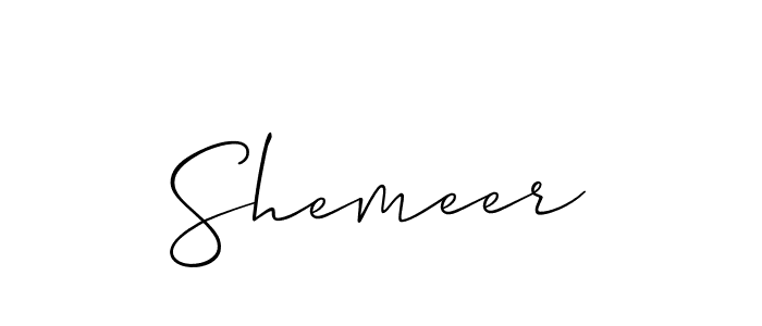 How to make Shemeer signature? Allison_Script is a professional autograph style. Create handwritten signature for Shemeer name. Shemeer signature style 2 images and pictures png