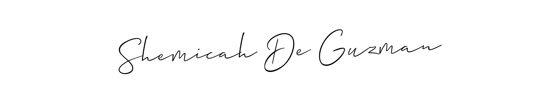 Design your own signature with our free online signature maker. With this signature software, you can create a handwritten (Allison_Script) signature for name Shemicah De Guzman. Shemicah De Guzman signature style 2 images and pictures png