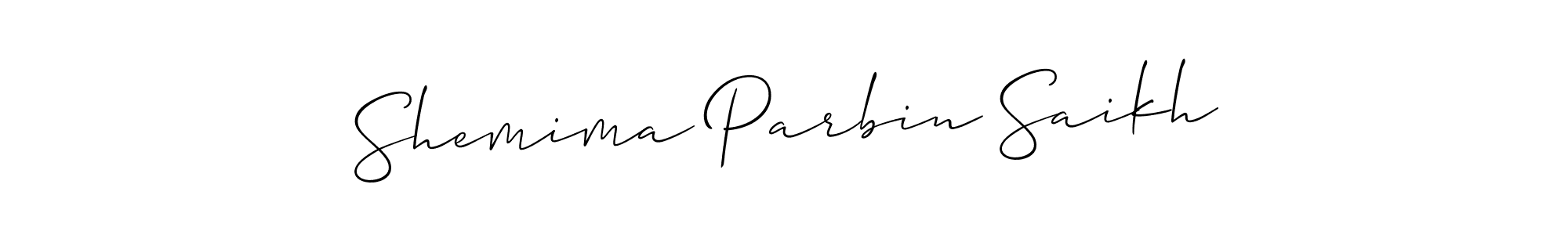 Allison_Script is a professional signature style that is perfect for those who want to add a touch of class to their signature. It is also a great choice for those who want to make their signature more unique. Get Shemima Parbin Saikh name to fancy signature for free. Shemima Parbin Saikh signature style 2 images and pictures png