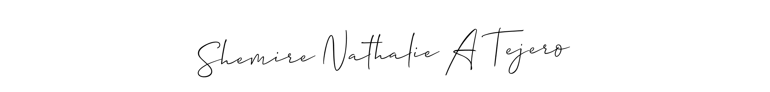 Make a beautiful signature design for name Shemire Nathalie A Tejero. With this signature (Allison_Script) style, you can create a handwritten signature for free. Shemire Nathalie A Tejero signature style 2 images and pictures png