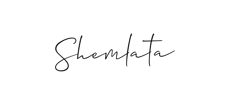Similarly Allison_Script is the best handwritten signature design. Signature creator online .You can use it as an online autograph creator for name Shemlata. Shemlata signature style 2 images and pictures png
