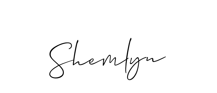 Make a beautiful signature design for name Shemlyn. With this signature (Allison_Script) style, you can create a handwritten signature for free. Shemlyn signature style 2 images and pictures png