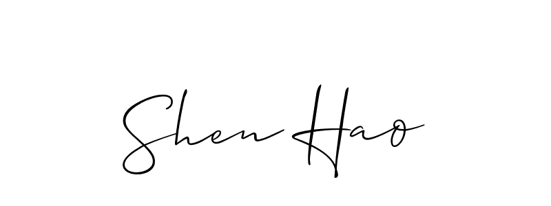 if you are searching for the best signature style for your name Shen Hao. so please give up your signature search. here we have designed multiple signature styles  using Allison_Script. Shen Hao signature style 2 images and pictures png