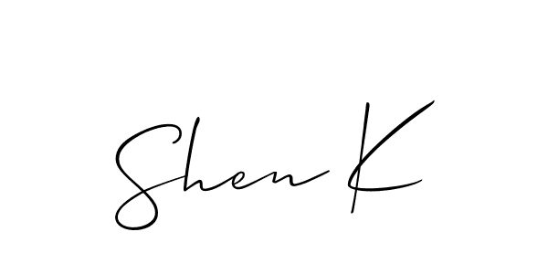 Create a beautiful signature design for name Shen K. With this signature (Allison_Script) fonts, you can make a handwritten signature for free. Shen K signature style 2 images and pictures png