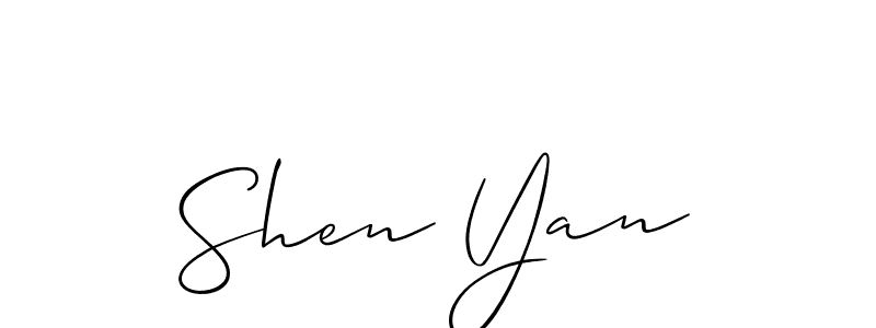 How to make Shen Yan signature? Allison_Script is a professional autograph style. Create handwritten signature for Shen Yan name. Shen Yan signature style 2 images and pictures png