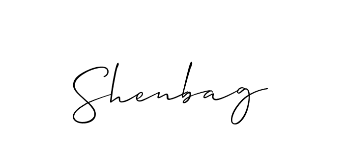 Make a beautiful signature design for name Shenbag. With this signature (Allison_Script) style, you can create a handwritten signature for free. Shenbag signature style 2 images and pictures png