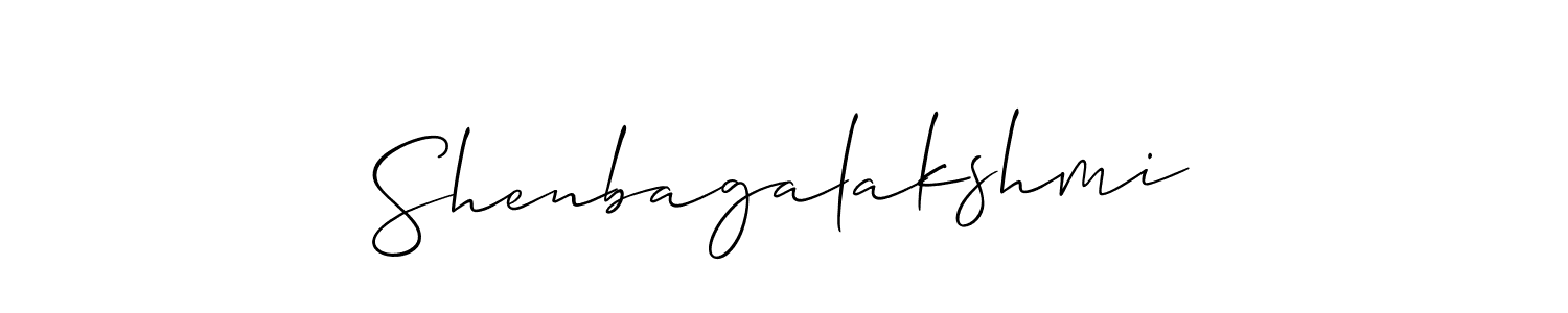 You should practise on your own different ways (Allison_Script) to write your name (Shenbagalakshmi) in signature. don't let someone else do it for you. Shenbagalakshmi signature style 2 images and pictures png